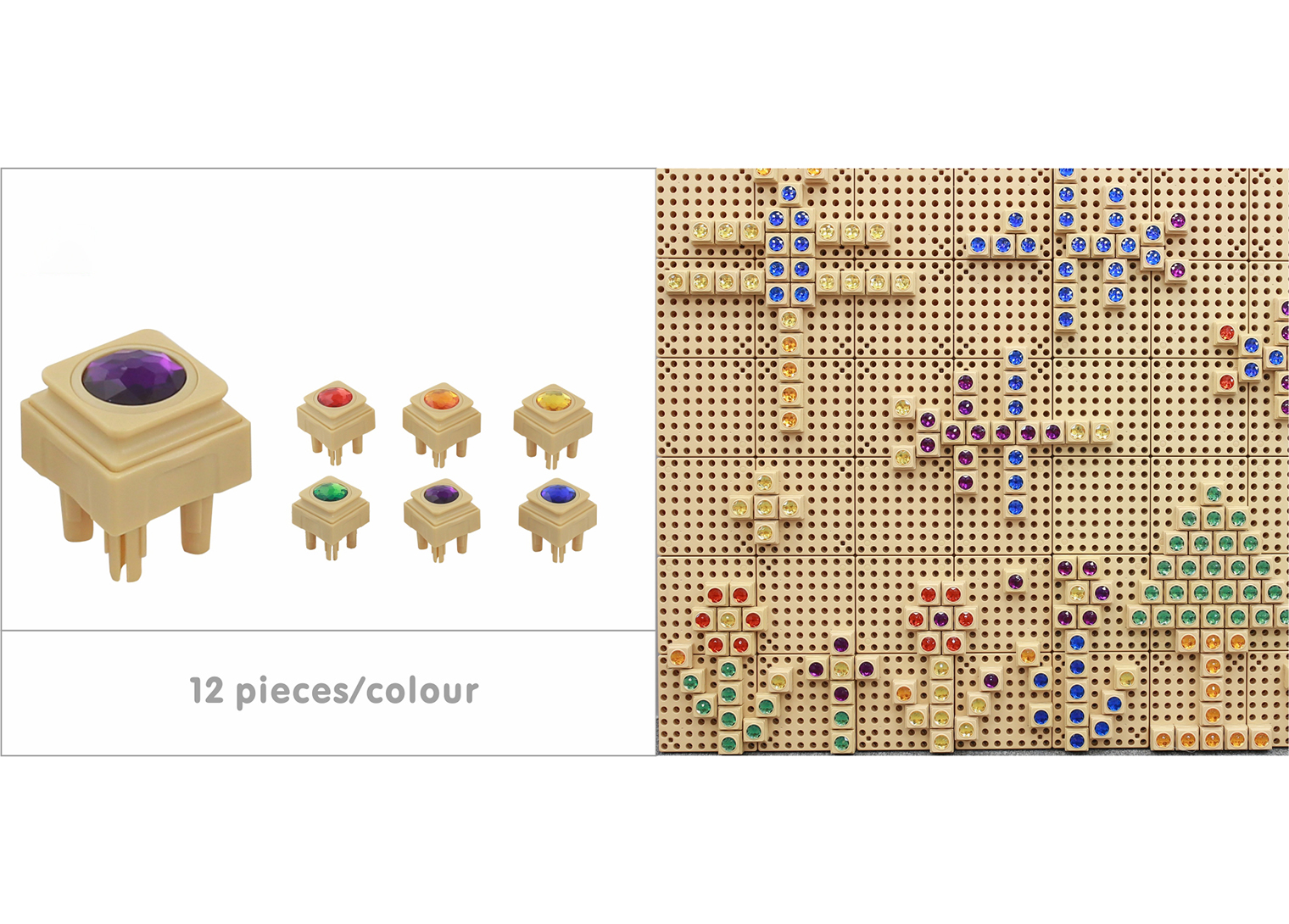72 Piece Gem Stone Blocks (Mixed Colours)
